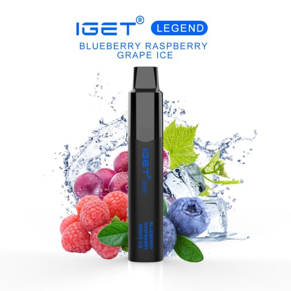 IGET LEGEND – BLUEBERRY RASPBERRY GRAPE ICE – 4000 PUFFS