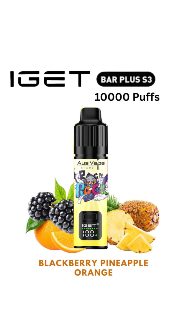 IGET BAR PLUS KIT S3 – BLACKBERRY PINEAPPLE ORANGE – 10 000 PUFFS